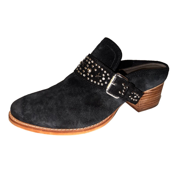 Earth Shoes - EARTH Shoes Women's Size 10B Black Suede DENTON Studded Mules Clogs Booties